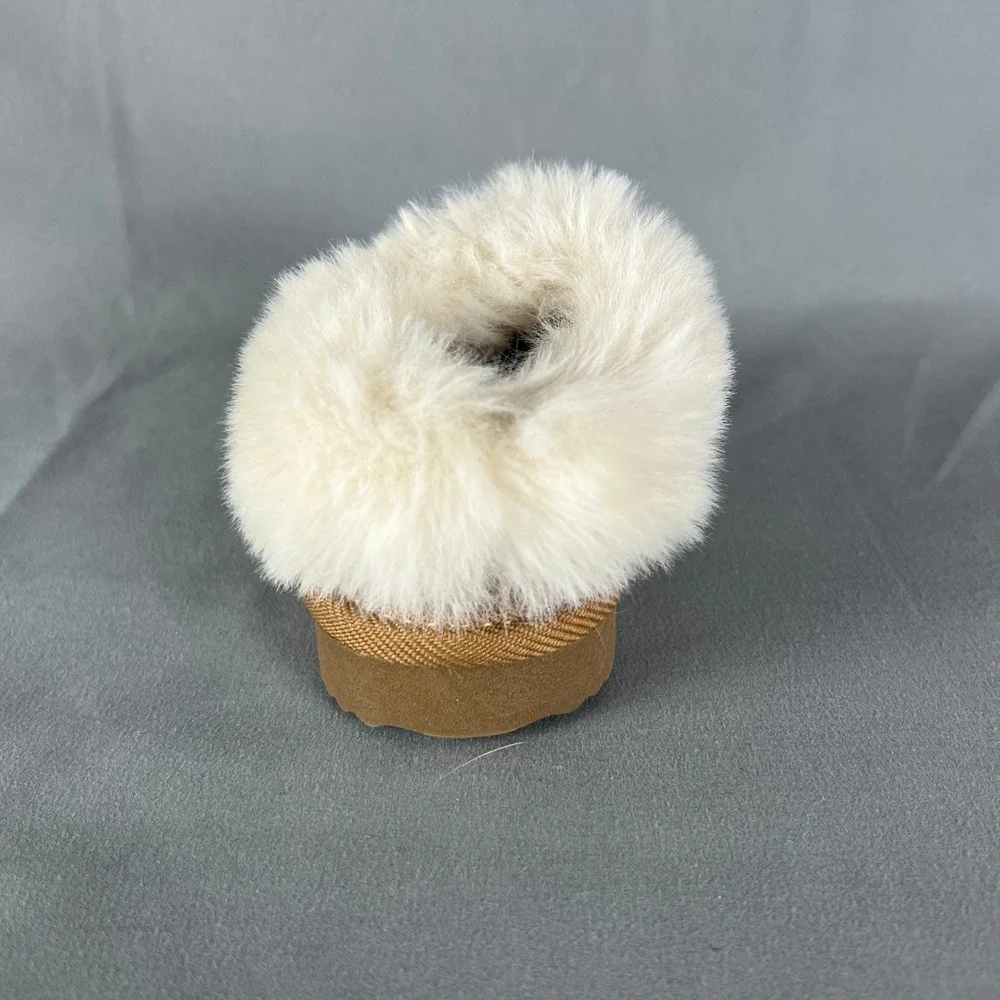 Slip On Shoes Girls 5 Brown Faux Fur Lined Comfortable Soft Cozy Warm Closed Toe
